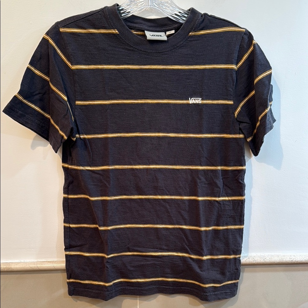Vans Black Tee with Yellow Stripes